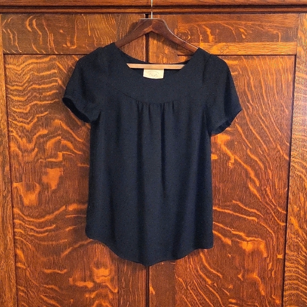 Anthropolgie Size 4 Black Sheer Top